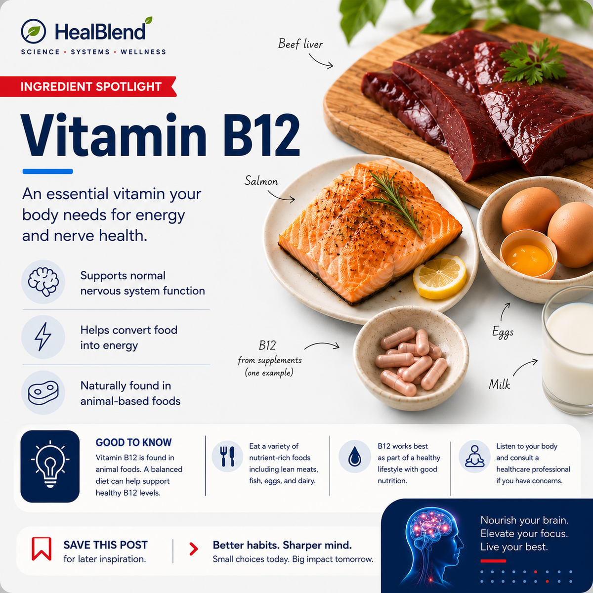 Vitamin B12: Benefits, Food Sources, Deficiency Signs, and Supplements