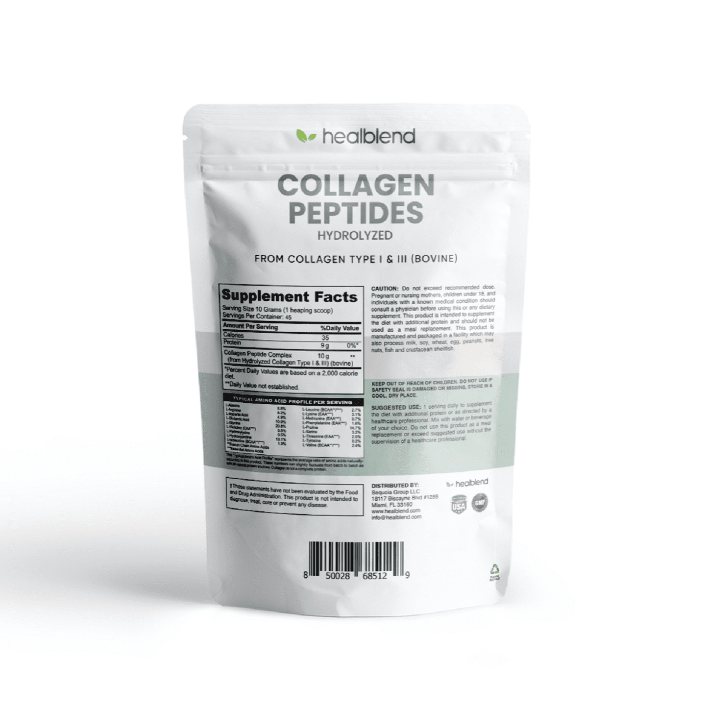Collagen Peptides Powder - Multi Collagen Peptides Powder Supplement Support Healthy Joints & Bones, Hair, Skin, Nails - 16 OZ