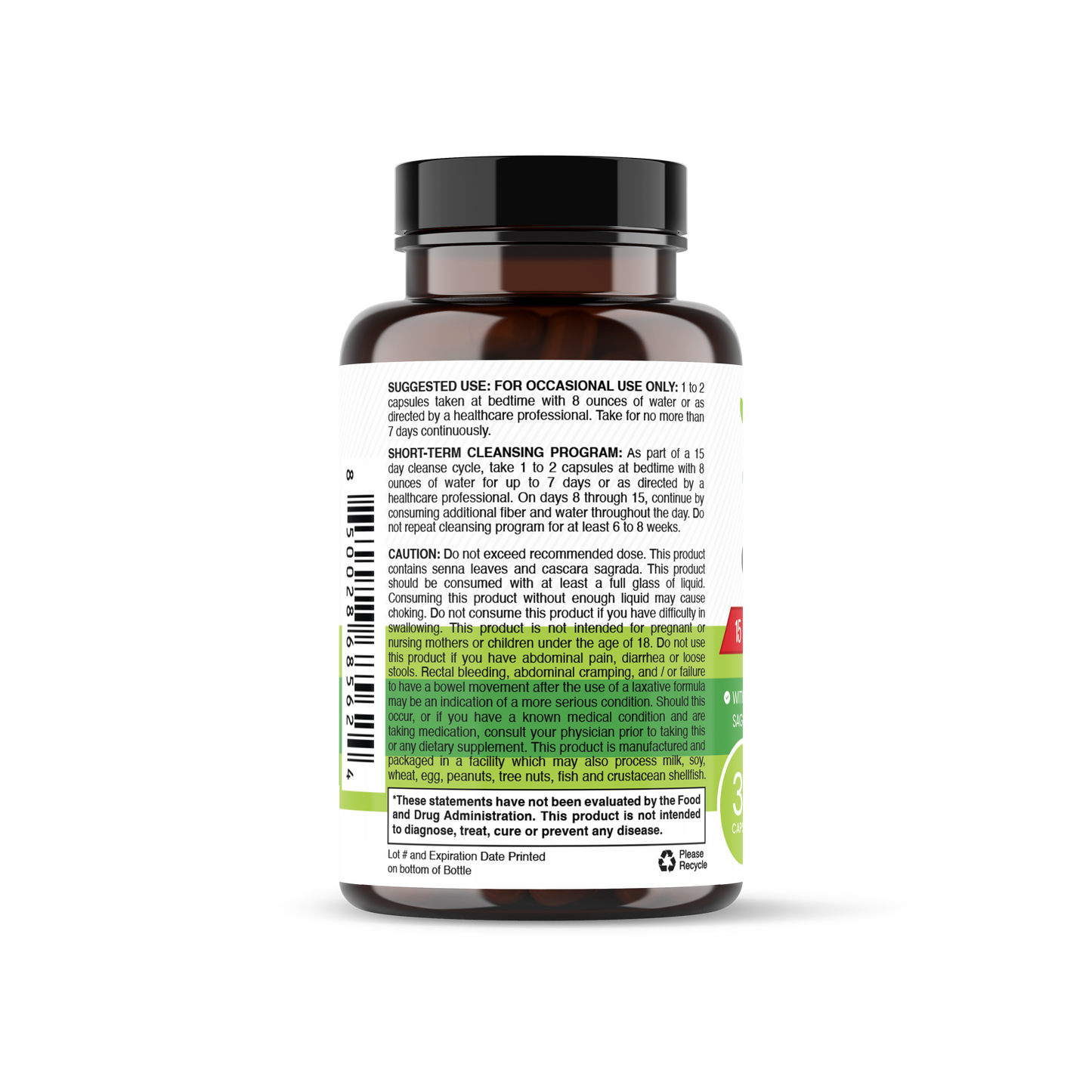 Healblend 15 Day Cleanse Detox Supplement, Natural Colon Cleanser with Senna, Cascara Sagrada, Aloe Vera & Probiotics for Bloating Relief, 30 Capsules