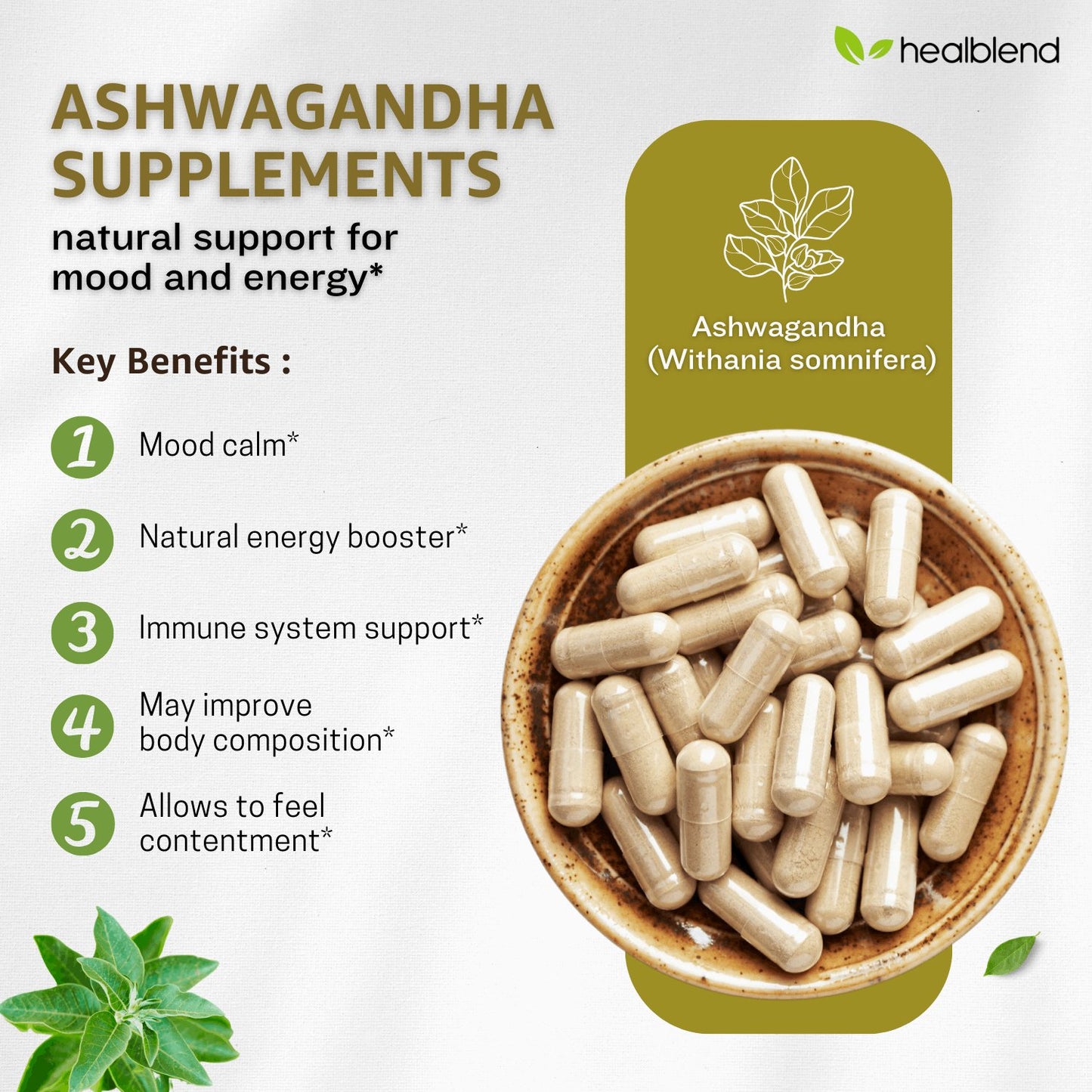 Ashwagandha & Black Pepper Capsules - Healblend