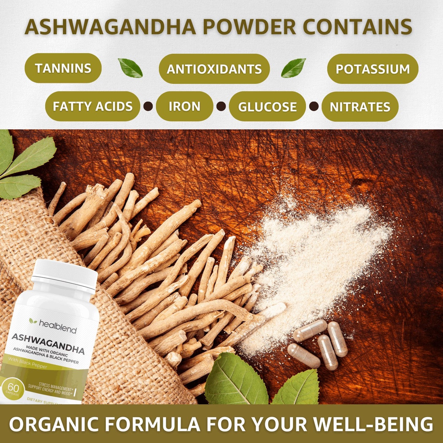 Ashwagandha & Black Pepper Capsules - Healblend