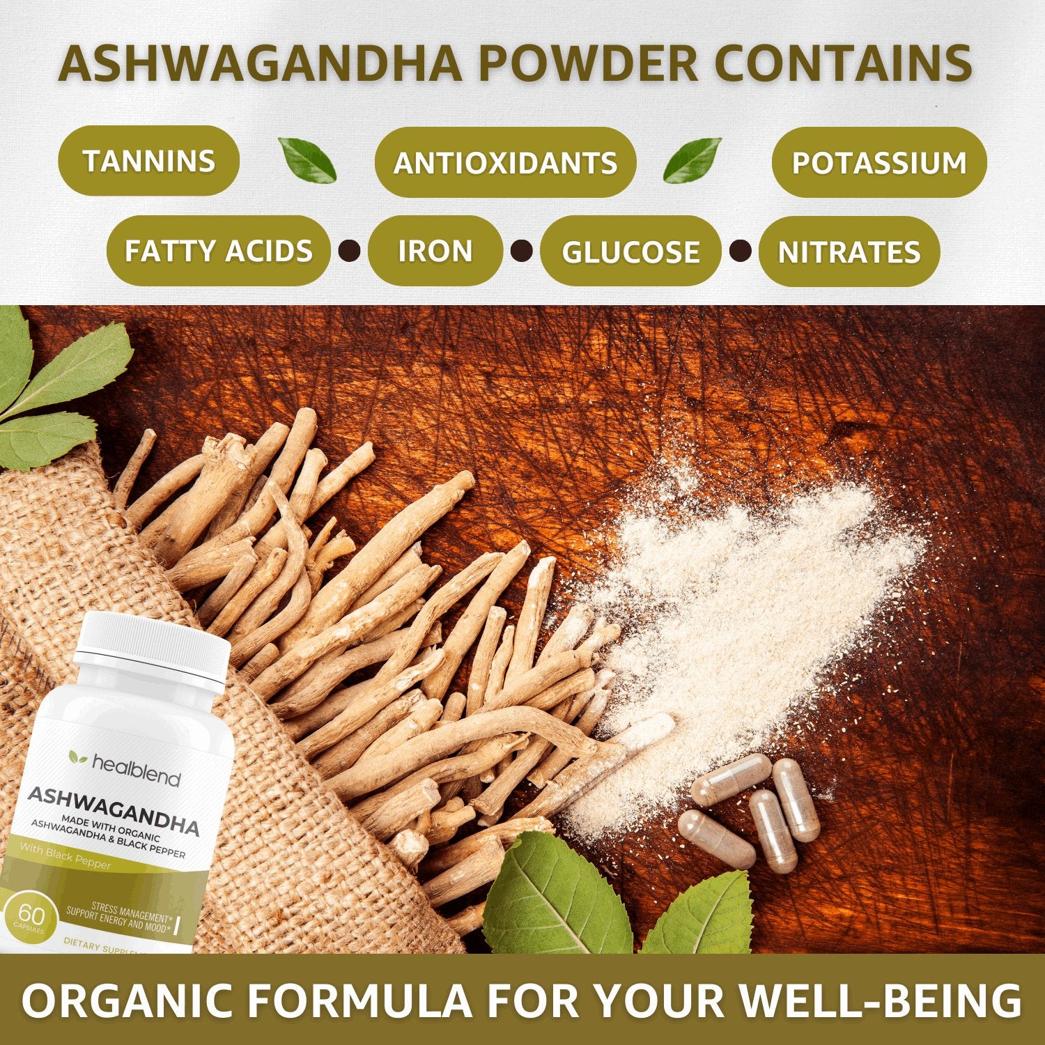 Ashwagandha & Black Pepper Capsules - Healblend