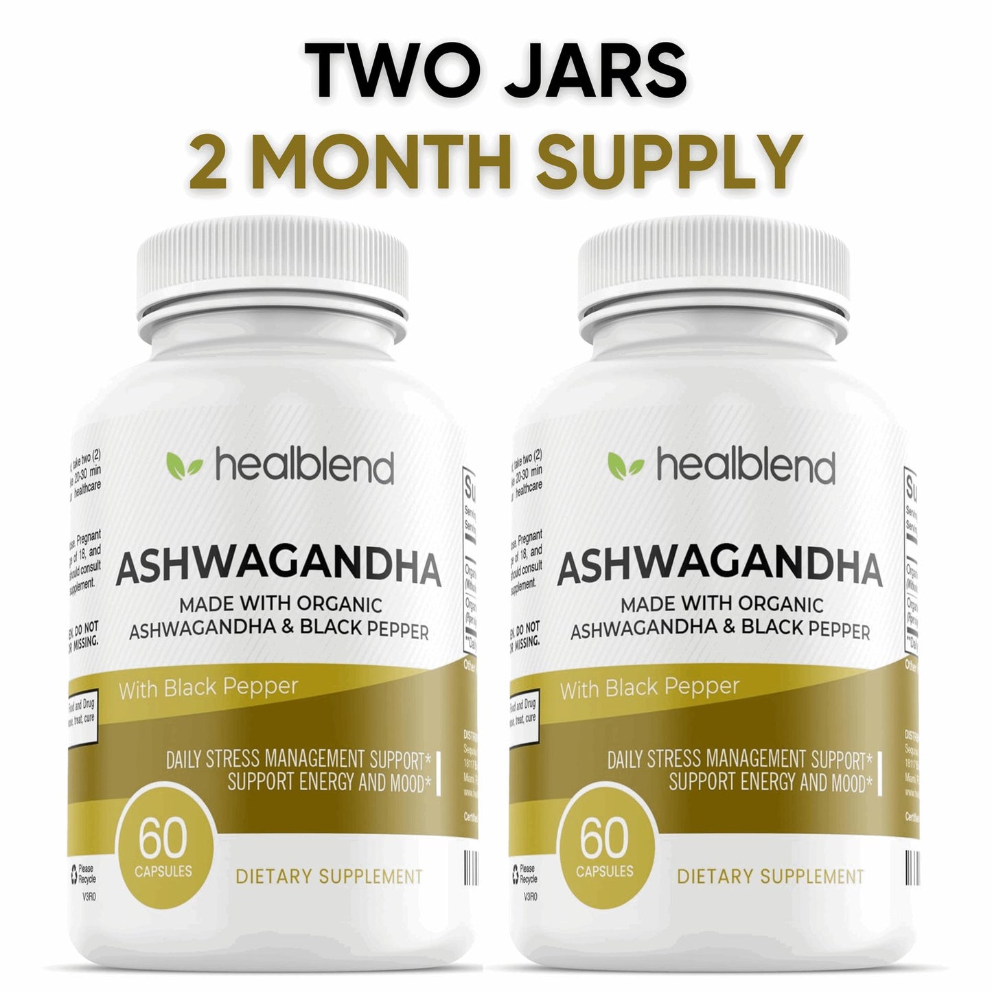 Ashwagandha & Black Pepper Capsules - Healblend