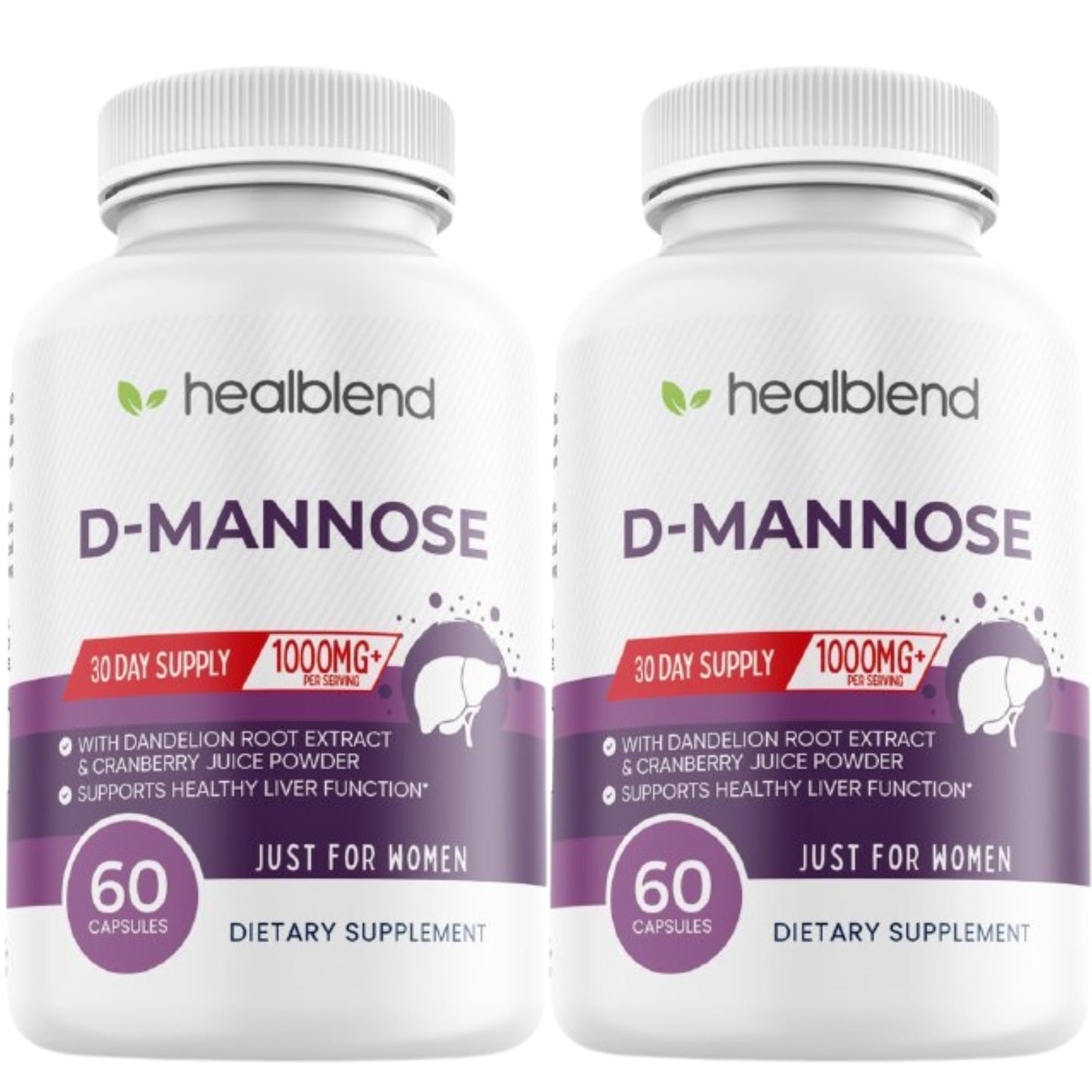 D-Mannose Capsules - Liver & Urinary Tract Health Supplement for UTI, Bladder Infection, Kidney Support & Bloating Relief - 60 Capsules