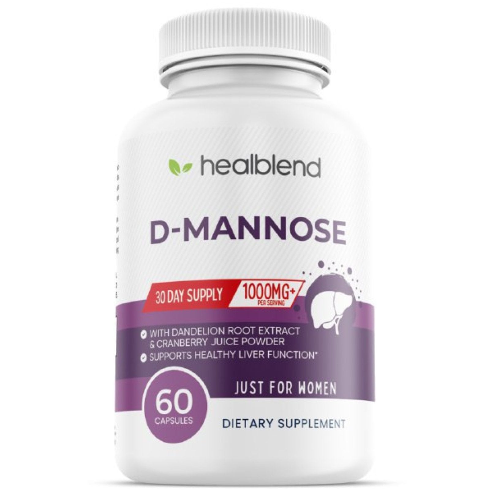 D - Mannose 1000mg Capsules with Cranberry Juice Powder - Healblend