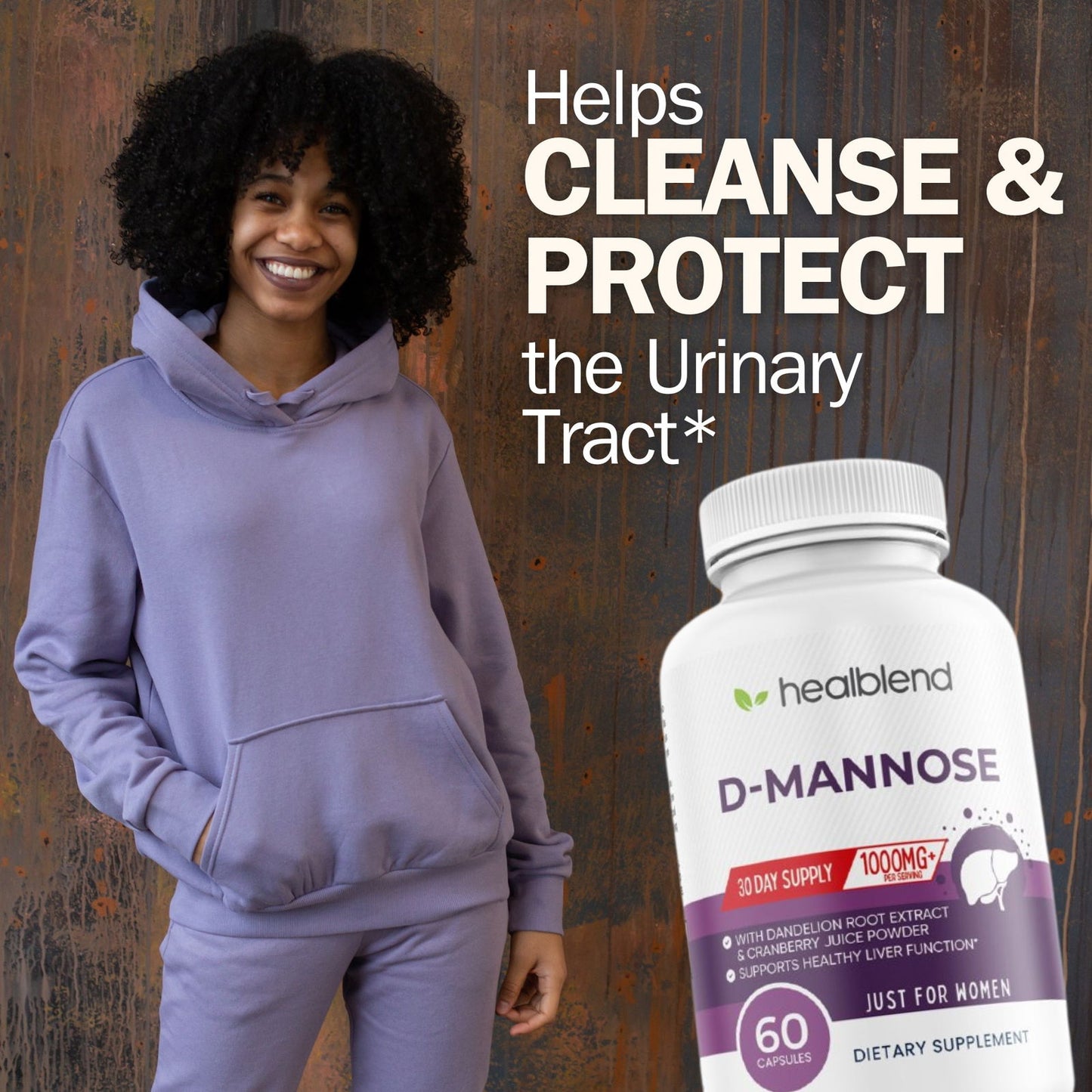 D - Mannose 1000mg Capsules with Cranberry Juice Powder - Healblend