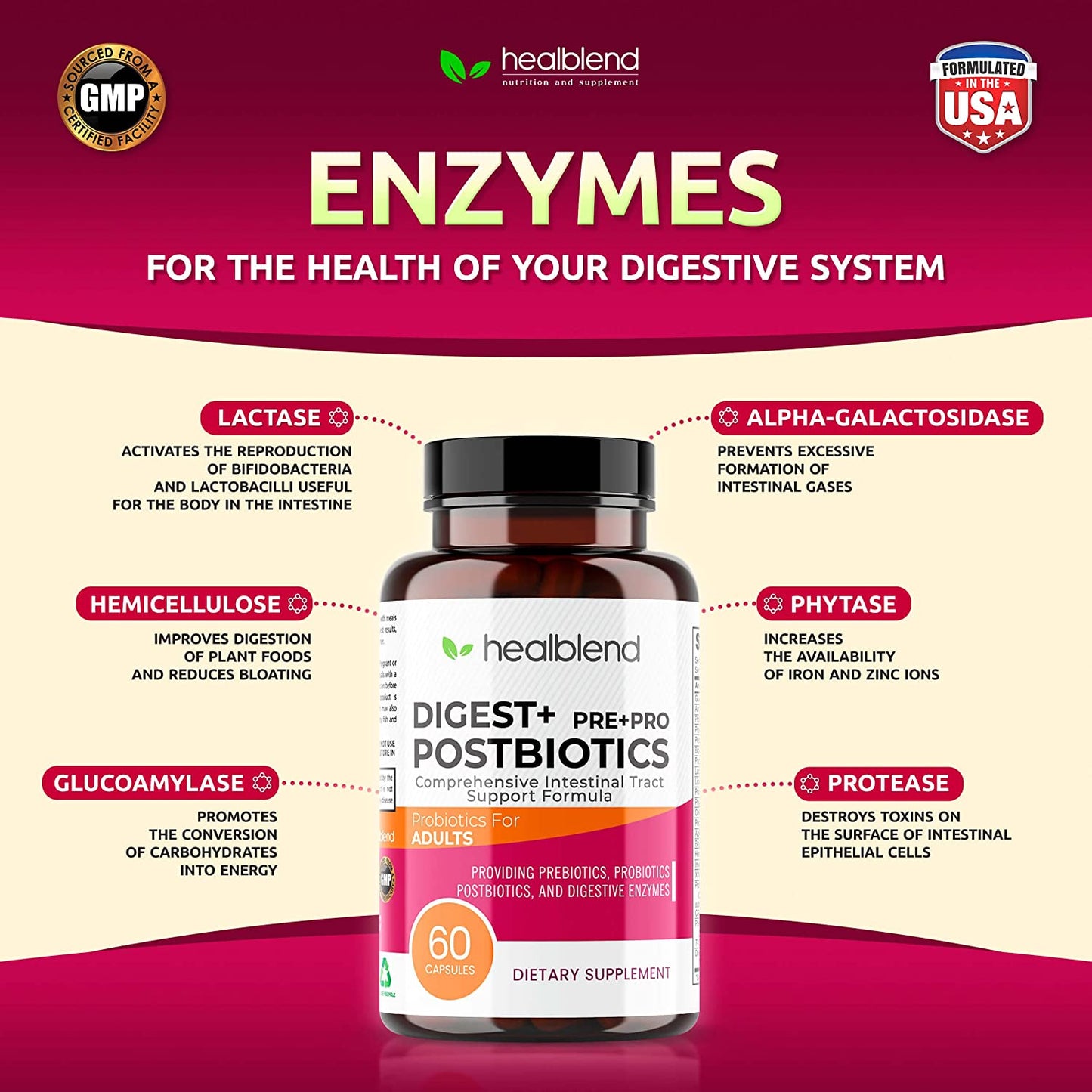 Digest Pre - Pro - Postbiotics 3 in 1 - Healblend