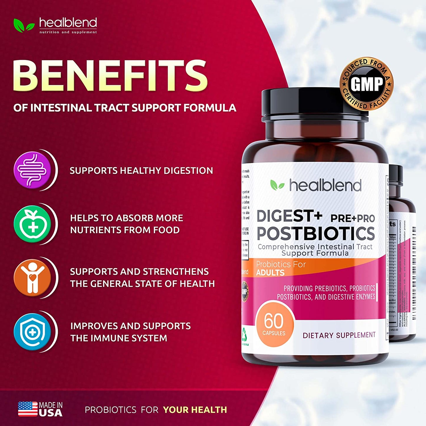 Digest Pre - Pro - Postbiotics 3 in 1 - Healblend