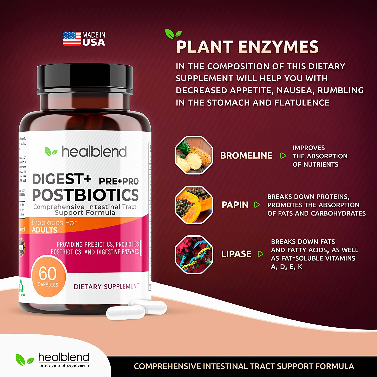 Digest Pre - Pro - Postbiotics 3 in 1 - Healblend