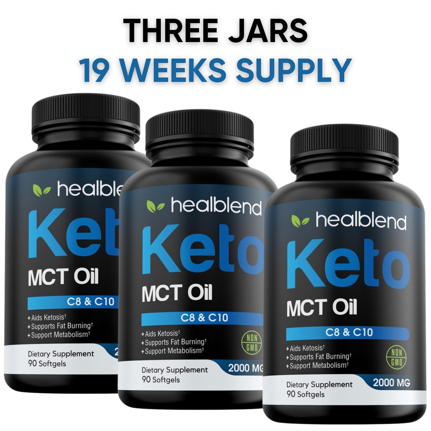 Keto MCT Oil - 2000mg for Ketosis Diet, Exogenous Ketones - Healblend