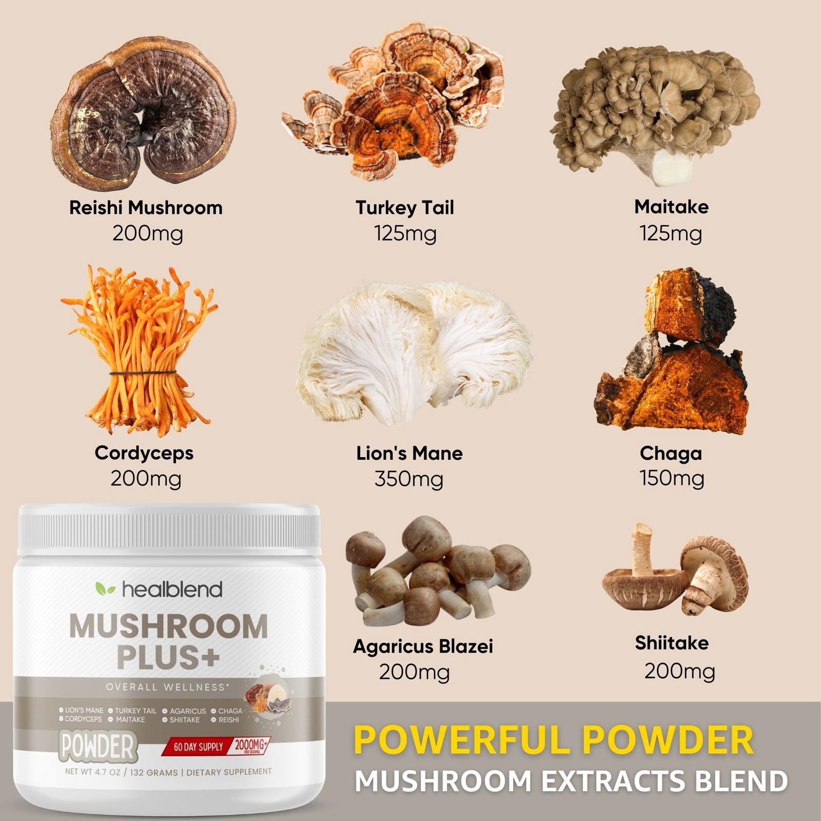 Mushroom Plus+ Powder - Healblend