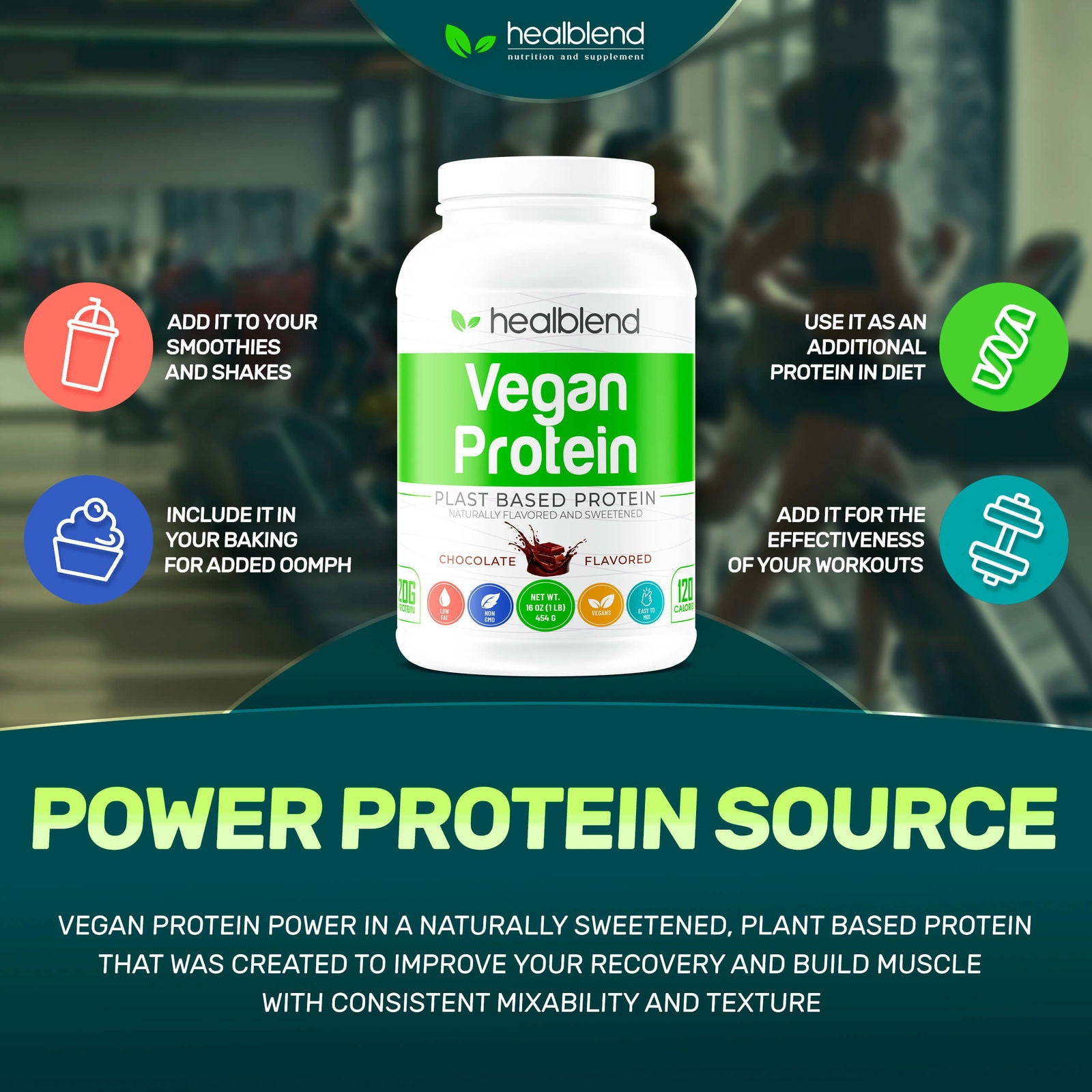 Plant - Based Protein Powder Vegan - Healblend