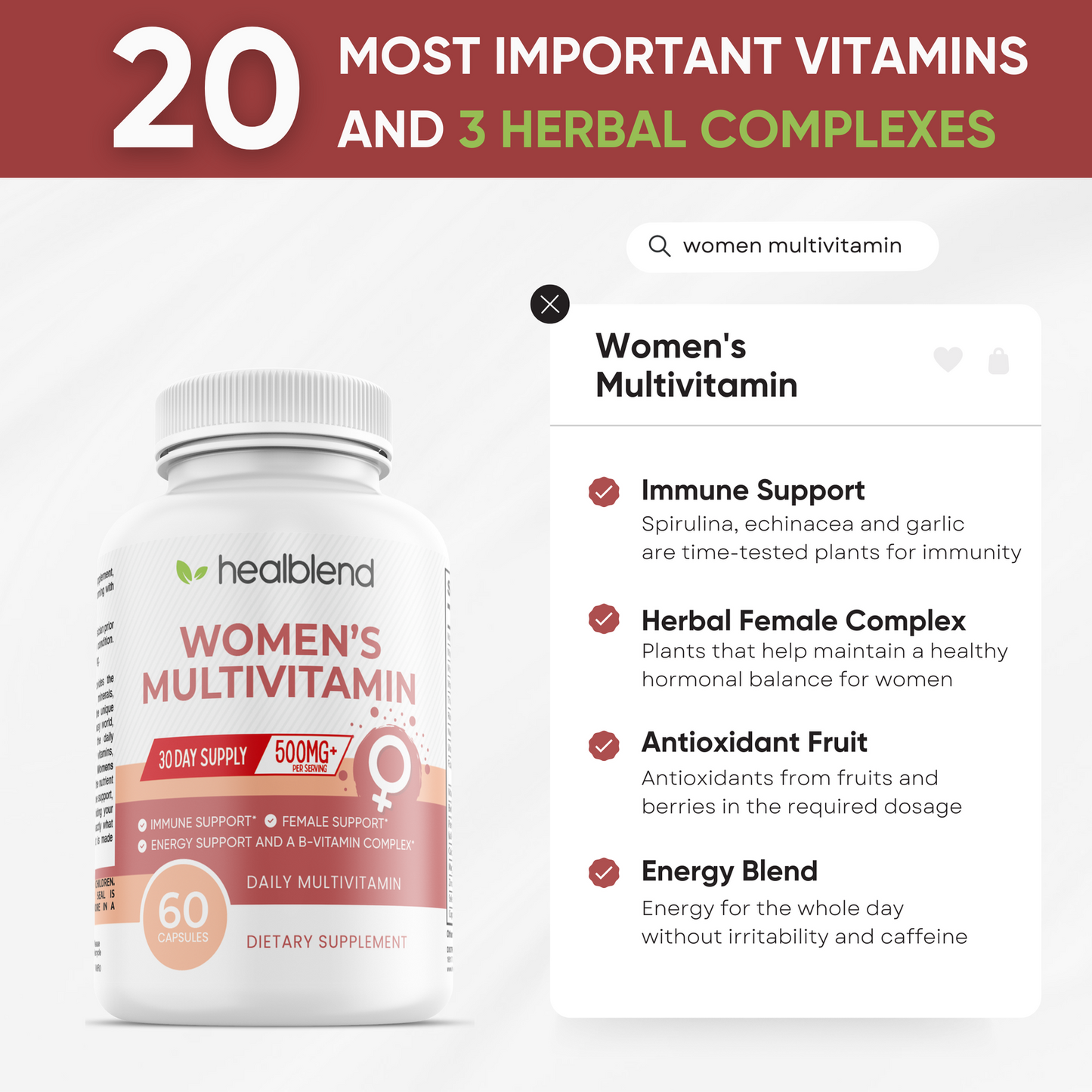 Women's Multivitamin Supplement - Healblend - #tag4#
