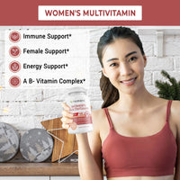 Women’s Multivitamin 500mg with 20 Essential Vitamins & Minerals, Vitamin A-B Complex - Supports General Health, Energy & Immunity-60 Capsules