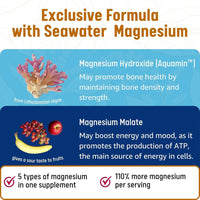 Multi Magnesium Complex Supplement 500mg with  Hydroxide, Malate, Oxide, Citrate, Glycinate - Bone, Heart, & Muscle Support 60 Capsules