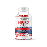 Neuro Plus Brain Booster Gummies – Focus, Memory & Clarity Support with Vitamin B12, Folate, B6, Phosphatidylserine – Strawberry Flavor – 60ct