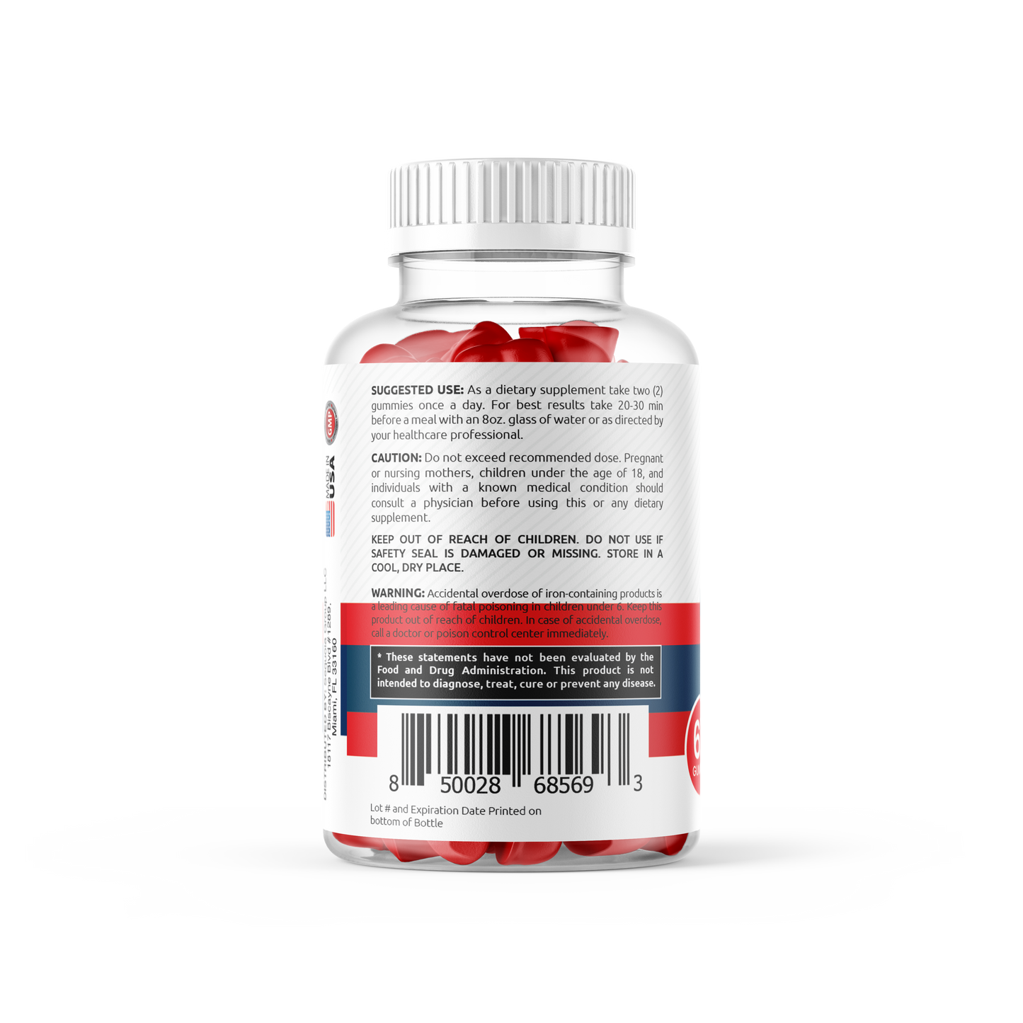 Neuro Plus Brain Booster Gummies – Focus, Memory & Clarity Support with Vitamin B12, Folate, B6, Phosphatidylserine – Strawberry Flavor – 60ct