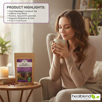 Head Harmony Functional Tea, Calming Tension Relief & Sleep Support, Caffeine Free, 4oz