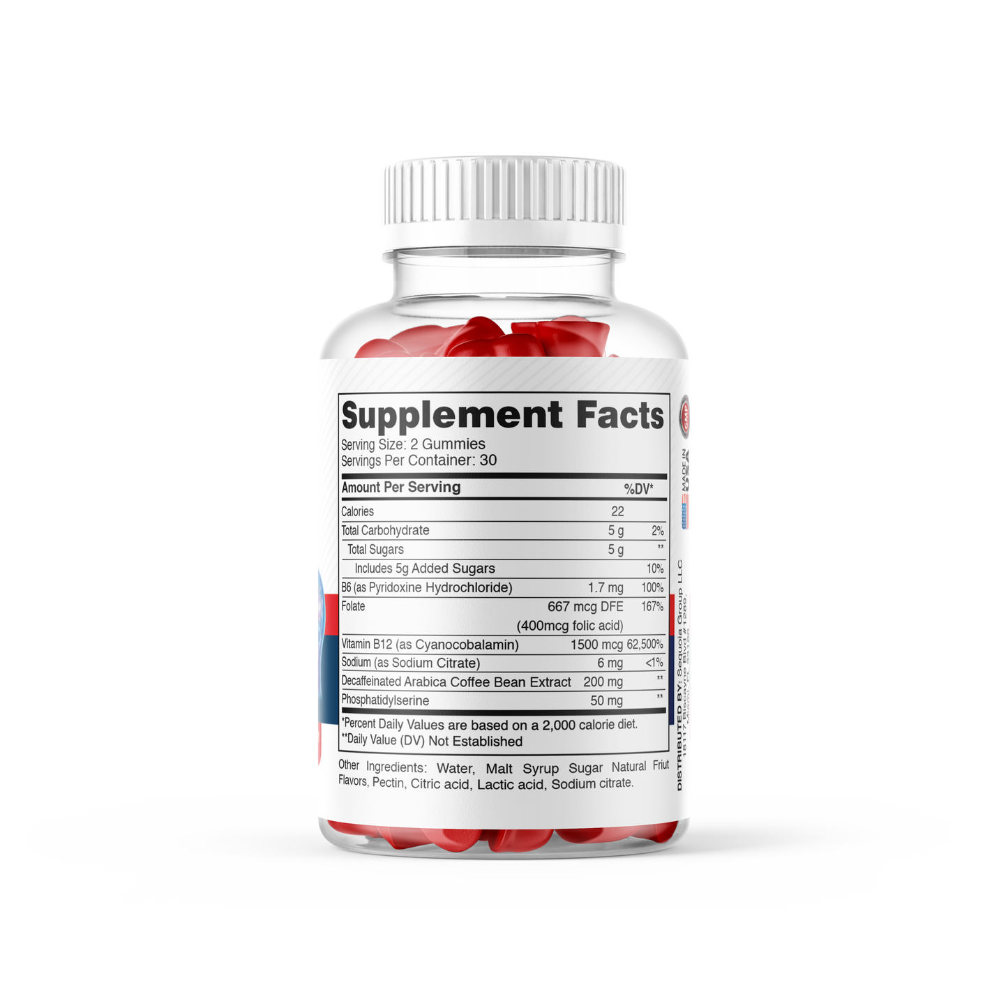 Neuro Plus Brain Booster Gummies – Focus, Memory & Clarity Support with Vitamin B12, Folate, B6, Phosphatidylserine – Strawberry Flavor – 60ct