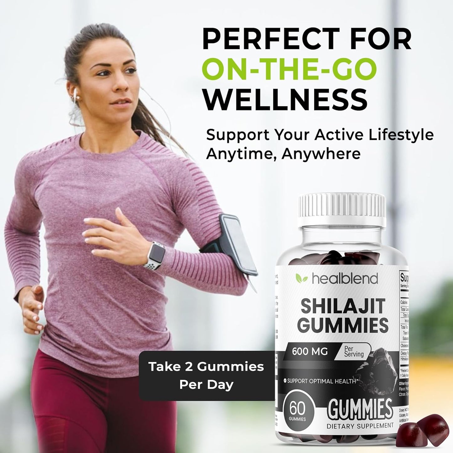 Organic Himalayan Shilajit Gummies 600mg - Optimal Health, Energy & Immunity Support for Men & Women, Natural Fruit Flavor - 60 Gummy