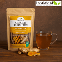 Ginger Turmeric Herbal Tea - Low Caffeine Loose Leaf Herbal Blend with Ginger & Turmeric, Warming & Soothing Wellness Tea, 4oz