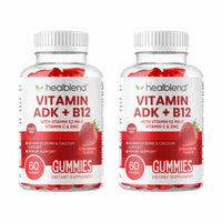 Vitamin ADK + B12 Gummies - High Potency Vitamin D3, A & B12 - Immune, Bone & Energy Support Supplement - Strawberry Flavor