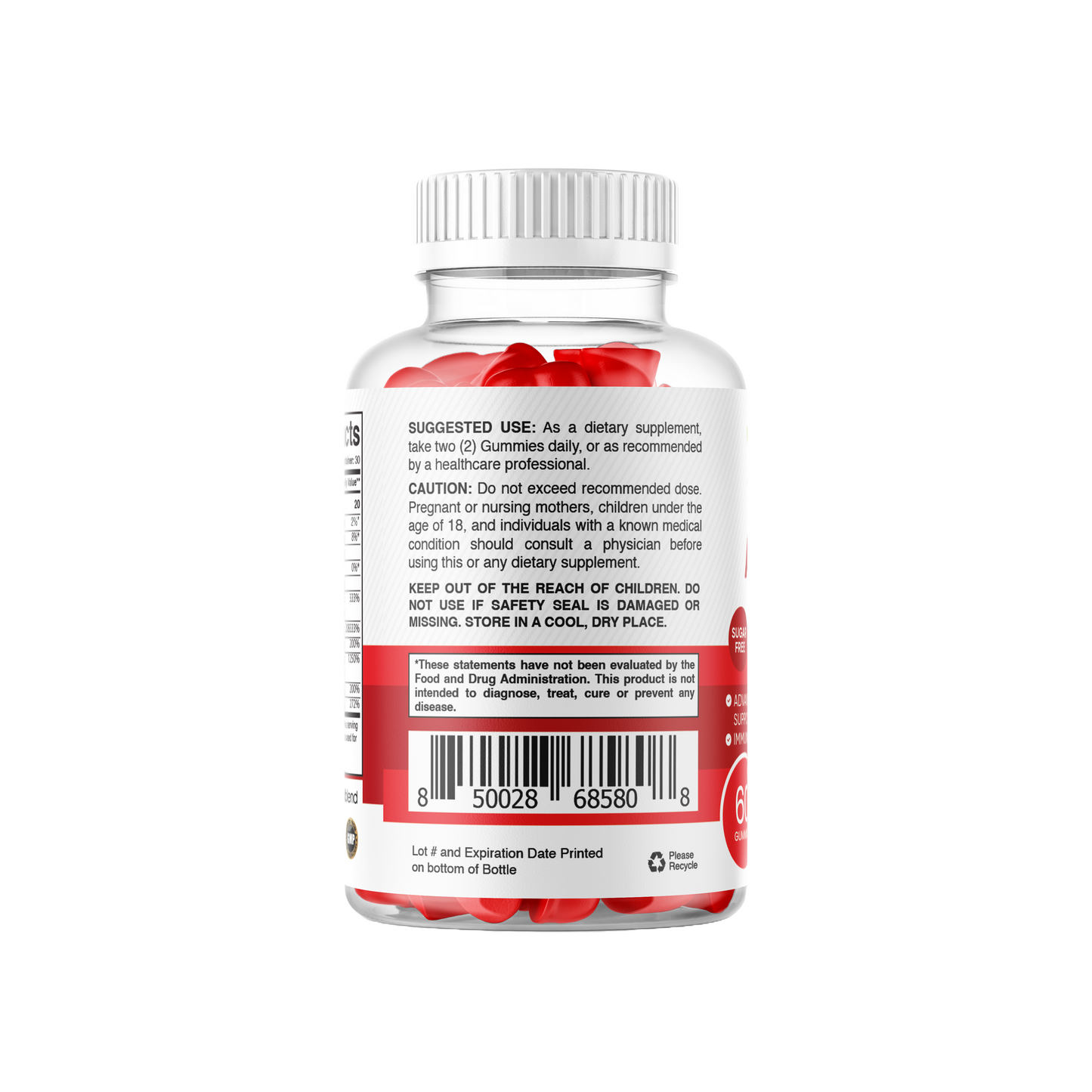 Vitamin ADK + B12 Gummies - High Potency Vitamin D3, A & B12 - Immune, Bone & Energy Support Supplement - Strawberry Flavor