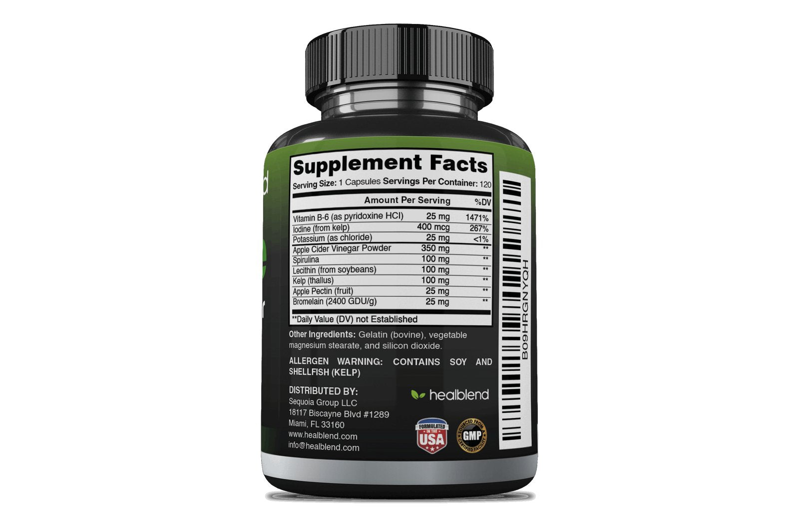 Apple Cider Vinegar with Spirulina and Kelp - Healblend