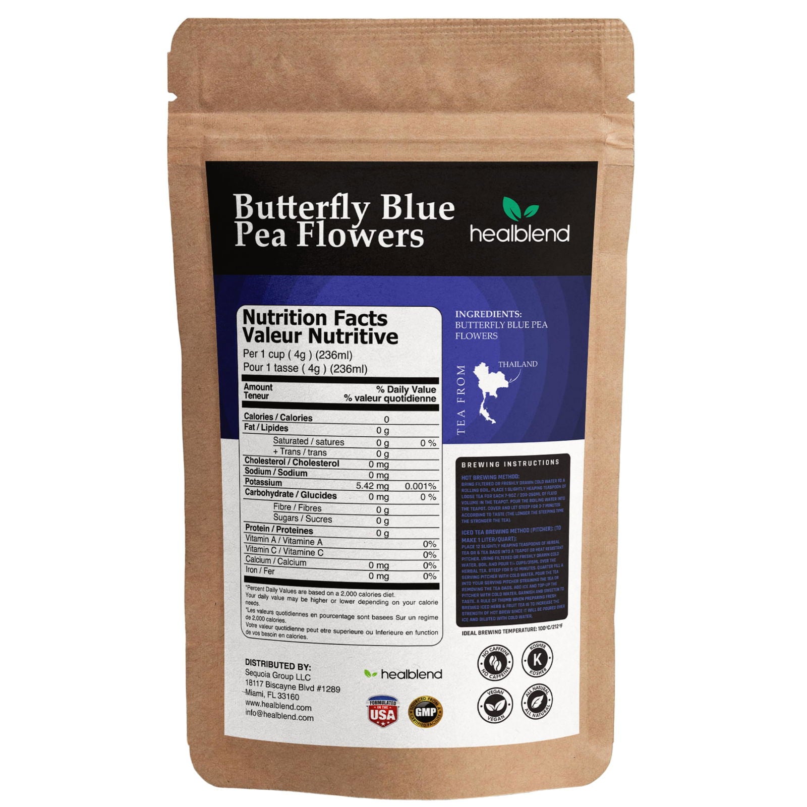 Butterfly Blue Pea Flowers Herbal Tea - Healblend - #tag4#