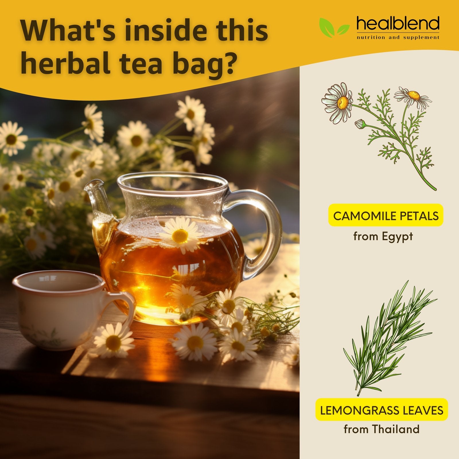 Camomile & Lemongrass Herbal Tea - Healblend