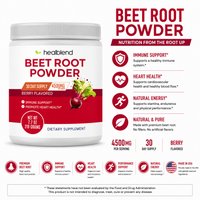 Organic Beet Root Powder 4500mg – Berry Flavor – Boosts Immunity and Energy, Supports Heart Health, Circulation & Blood Pressure – 7.7 OZ