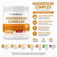 Magnesium Complex Powder 350mg - High Absorption Supplement for Sleep, Heart, Cognitive & Muscles Health, Energy & Metabolism - 60 Servings