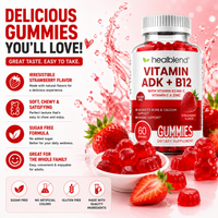 Vitamin ADK + B12 Gummies - High Potency Vitamin D3, A & B12 - Immune, Bone & Energy Support Supplement - Strawberry Flavor