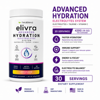 Hydration Powder - Electrolytes Drink Mix with Magnesium, Zinc, Pink Himalayan Salt, Vitamin C, B Complex for Endurance & Energy - 60 servings