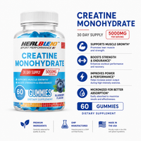 Creatine Monohydrate Gummies 5000mg, Muscle Growth, Strength & Endurance Support Blueberry Flavor, 60 Count