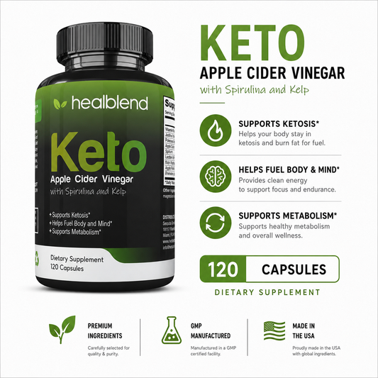 Apple Cider Vinegar - Support Weight Management, Metabolism, Detox & Cleanse - Includes Apple Pectin, Spirulina & Kelp - 120 Capsules