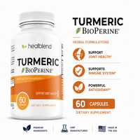 Organic Turmeric Curcumin with BioPerine - 95% Standardized Curcuminoids & Black Pepper Extract - Joint Support Supplement - 60 Capsules