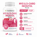 Myo Inositol & D-Chiro Inositol Plus Supplement - Support Hormonal Balance, Fertility & Healthy Ovarian Function for Women - 60 Capsules