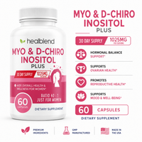 Myo Inositol & D-Chiro Inositol Plus Supplement - Support Hormonal Balance, Fertility & Healthy Ovarian Function for Women - 60 Capsules