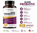 Blend Probiotic Supplement 750 Million CFU - 6 Strains Probiotics, Supports Immune, Digestive & Gut Health for Women & Men - 120 Capsules