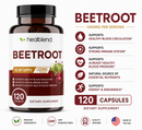 Organic Beet Root Capsules 1300mg - Nitric Oxide Booster, Beets Support Healthy Blood Pressure, Heart Health, Circulation Superfood - 120 Count