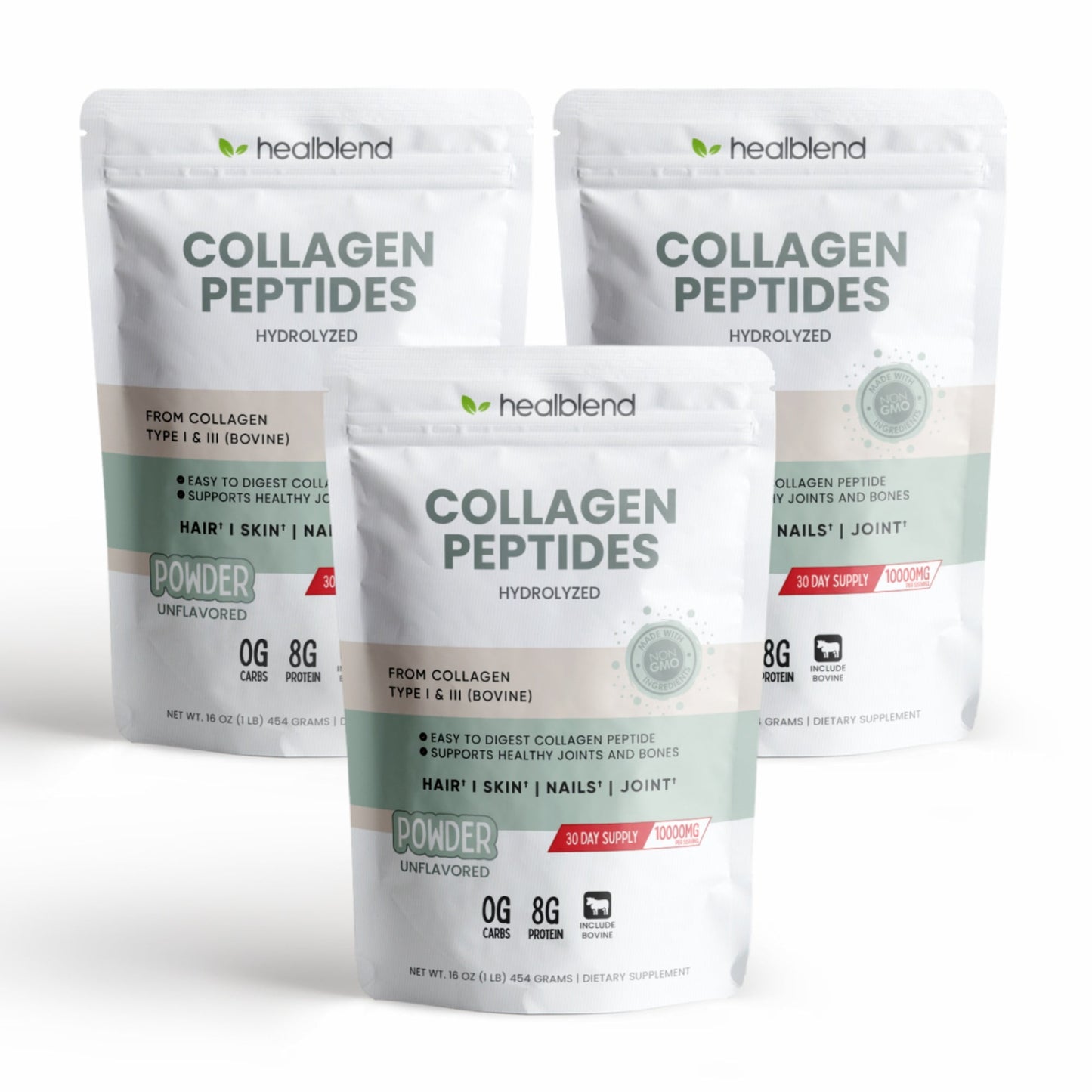 Collagen Peptides Powder - Multi Collagen Peptides Powder Supplement Support Healthy Joints & Bones, Hair, Skin, Nails - 16 OZ