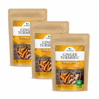 Ginger Turmeric Herbal Tea - Low Caffeine Loose Leaf Herbal Blend with Ginger & Turmeric, Warming & Soothing Wellness Tea, 4oz