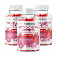 Myo-Inositol & D-Chiro Inositol PCOS Gummies for Hormone Balance & Fertility Support with Folate and Zinc, Strawberry Flavor, 60ct