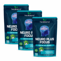Neuro Plus Focus Chewing Gum, Peppermint Flavor, Nootropic Energy Supports Memory, Mental Clarity & Concentration 90 Pieces