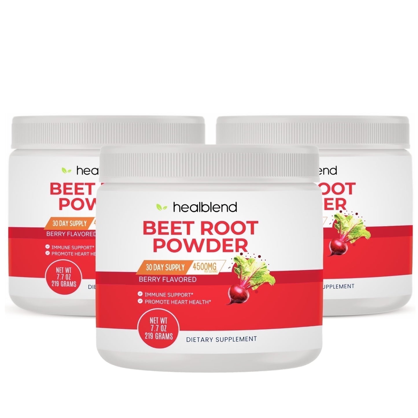 Organic Beet Root Powder 4500mg – Berry Flavor – Boosts Immunity and Energy, Supports Heart Health, Circulation & Blood Pressure – 7.7 OZ