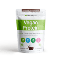 Organic Vegan Protein Powder Chocolate Flavor - 20g Plant Based Pea Protein Isolate for Muscle Support and Recovery - 16 Oz