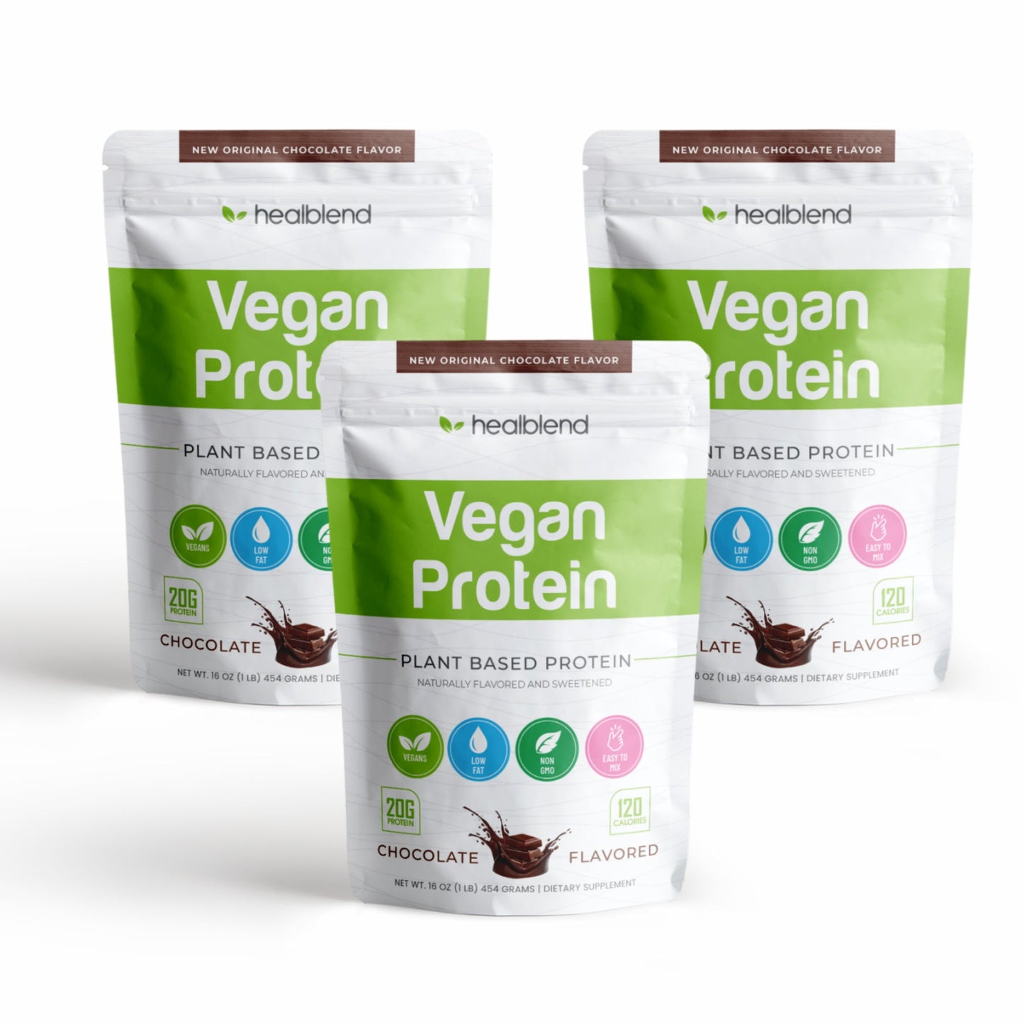 Organic Vegan Protein Powder Chocolate Flavor - 20g Plant Based Pea Protein Isolate for Muscle Support and Recovery - 16 Oz