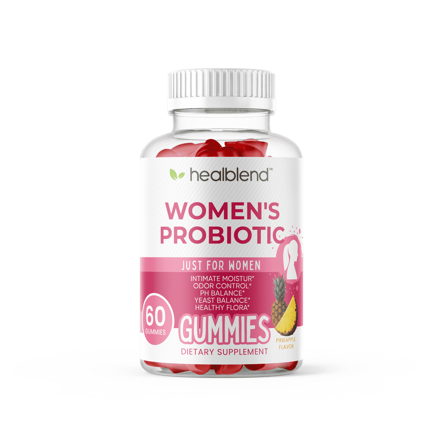 Women’s Probiotic – Supports Intimate Health, Odor Control, pH & Yeast Balance, Digestive & Immune Support – Pineapple Flavor - 60 Gummies