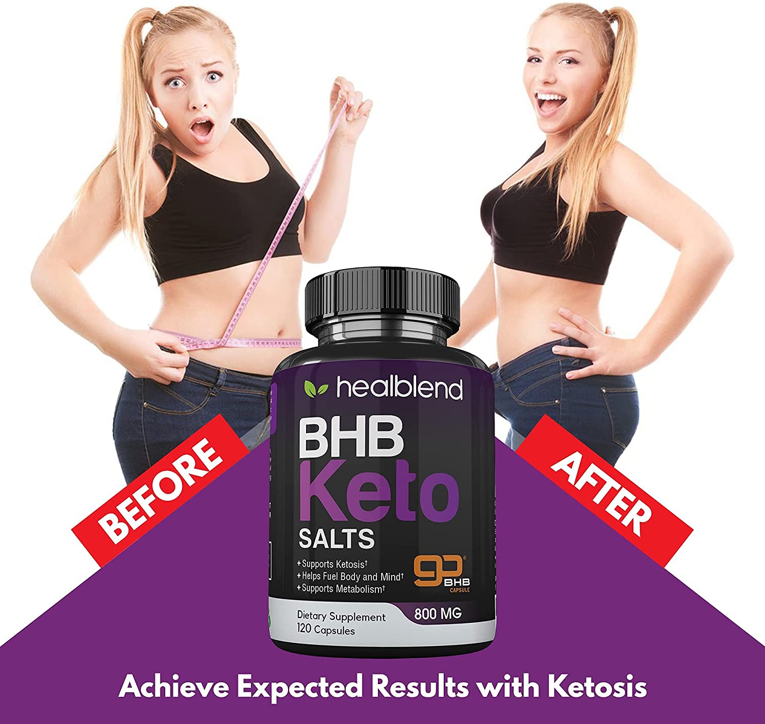 Keto BHB Salts Supplement 800 mg - Healblend